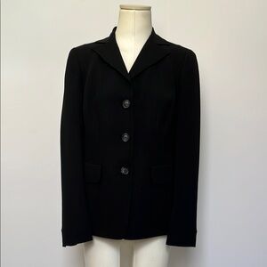 AKRIS Classic Black Women's Blazer jacket 3 Button wool size US 10